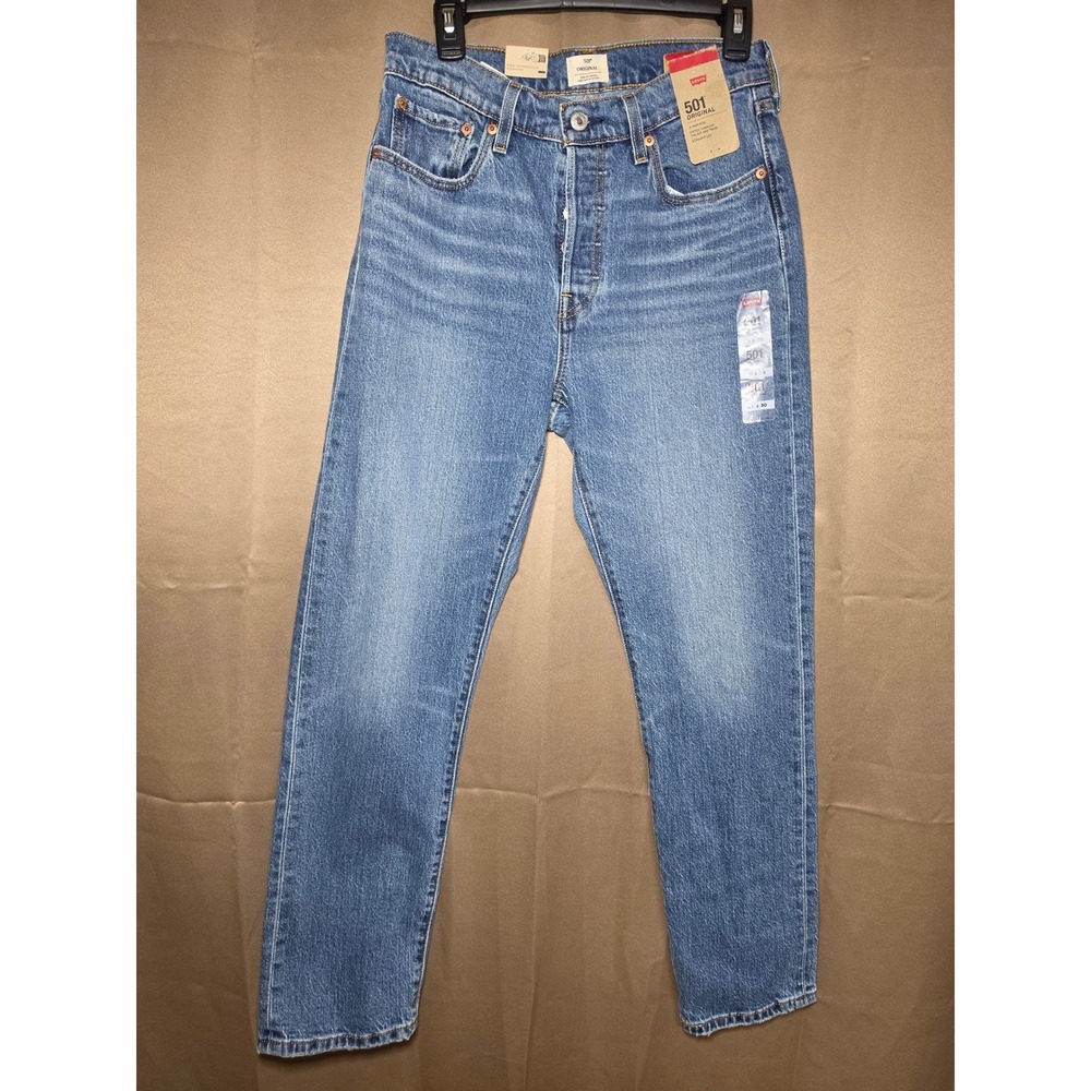 Levi's 501 Original Womens High Rise Straight Leg Jeans Medium Wash 29x30 NEW